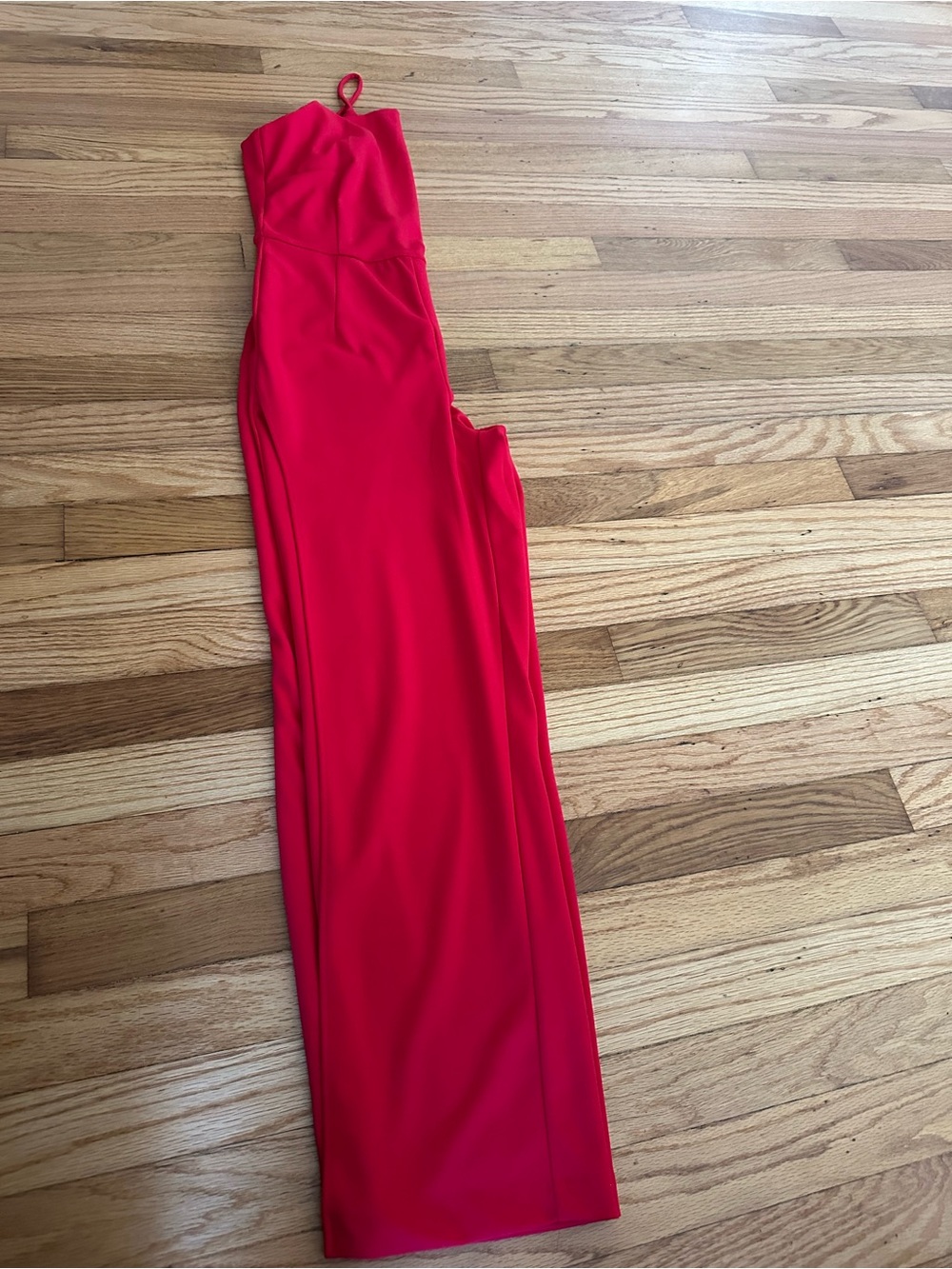 Sleeveless Red Wide-Leg Jumpsuit with Spaghetti Straps - Picture 3 of 4